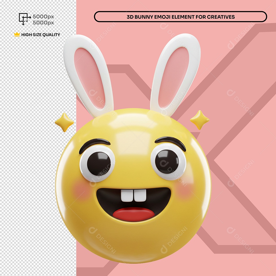 Emoji Sorrindo Feliz Elemento 3D Composição PSD
