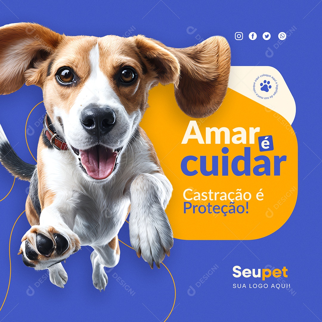 Veterinárioa Amar é Cuidar Social Media PSD Editável