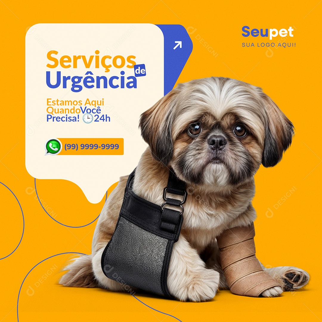 Veterinário Serviços de Urgencia Social Media PSD Editável