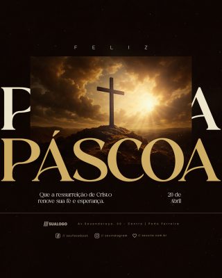 Feliz Páscoa 20 de Abril Social Media PSD Editável
