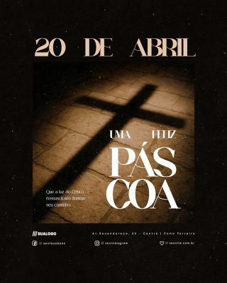 Um Feliz Páscoa 20 de Abril Social Media PSD Editável