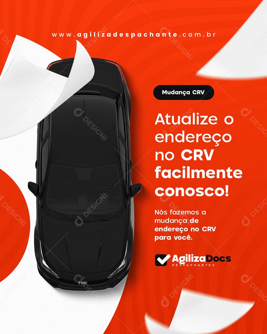 Despachante Atualize o Endereço no CRV Social Media PSD Editável