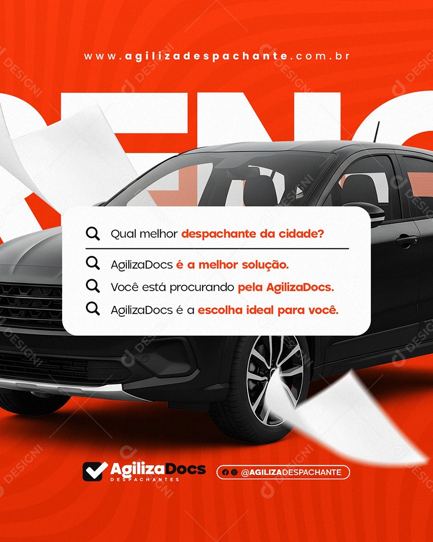 Qual Melhor Despachante da Cidade Social Media PSD Editável