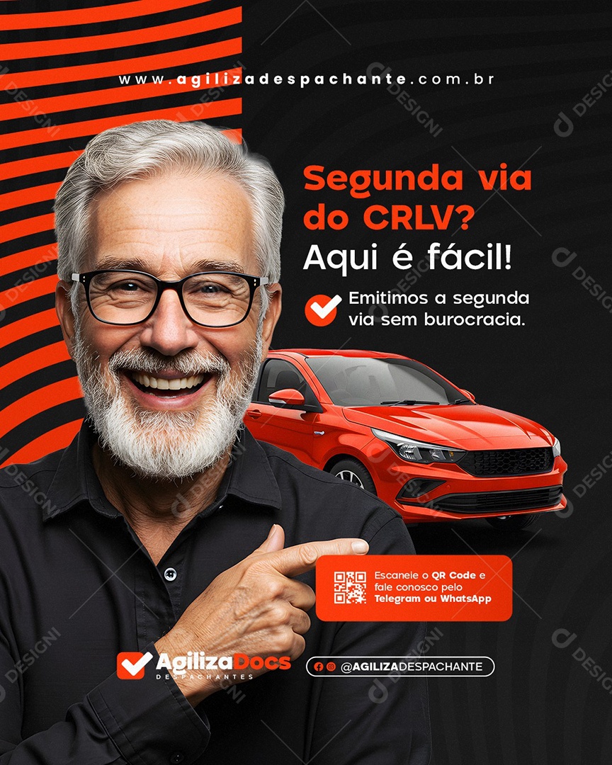 Despachante Segunda Via do CRLV Social Media PSD Editável