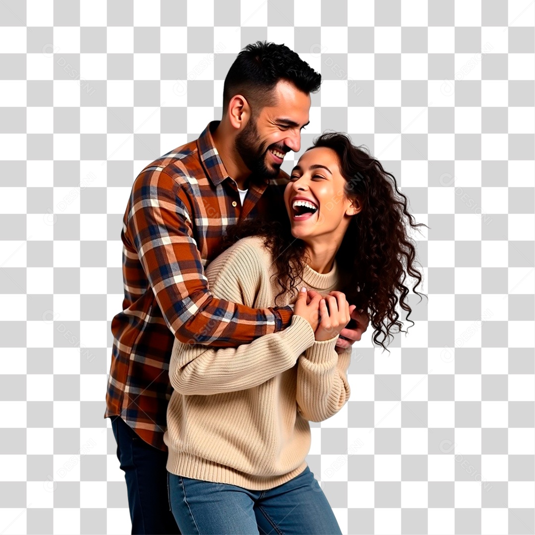Casal Abraçados PNG Transparente