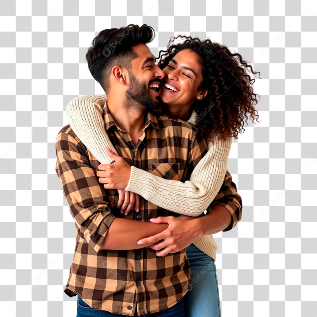 Casal Abraçados PNG Transparente
