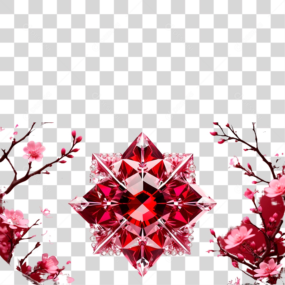 Cristal Vermelho PNG Transparente