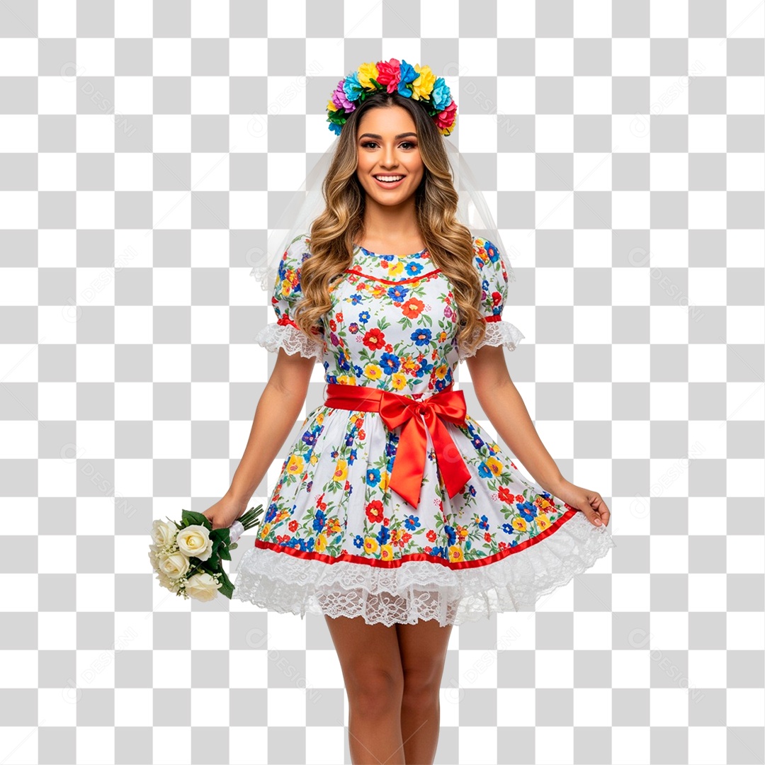 Noiva de Festa Junina PNG Transparente