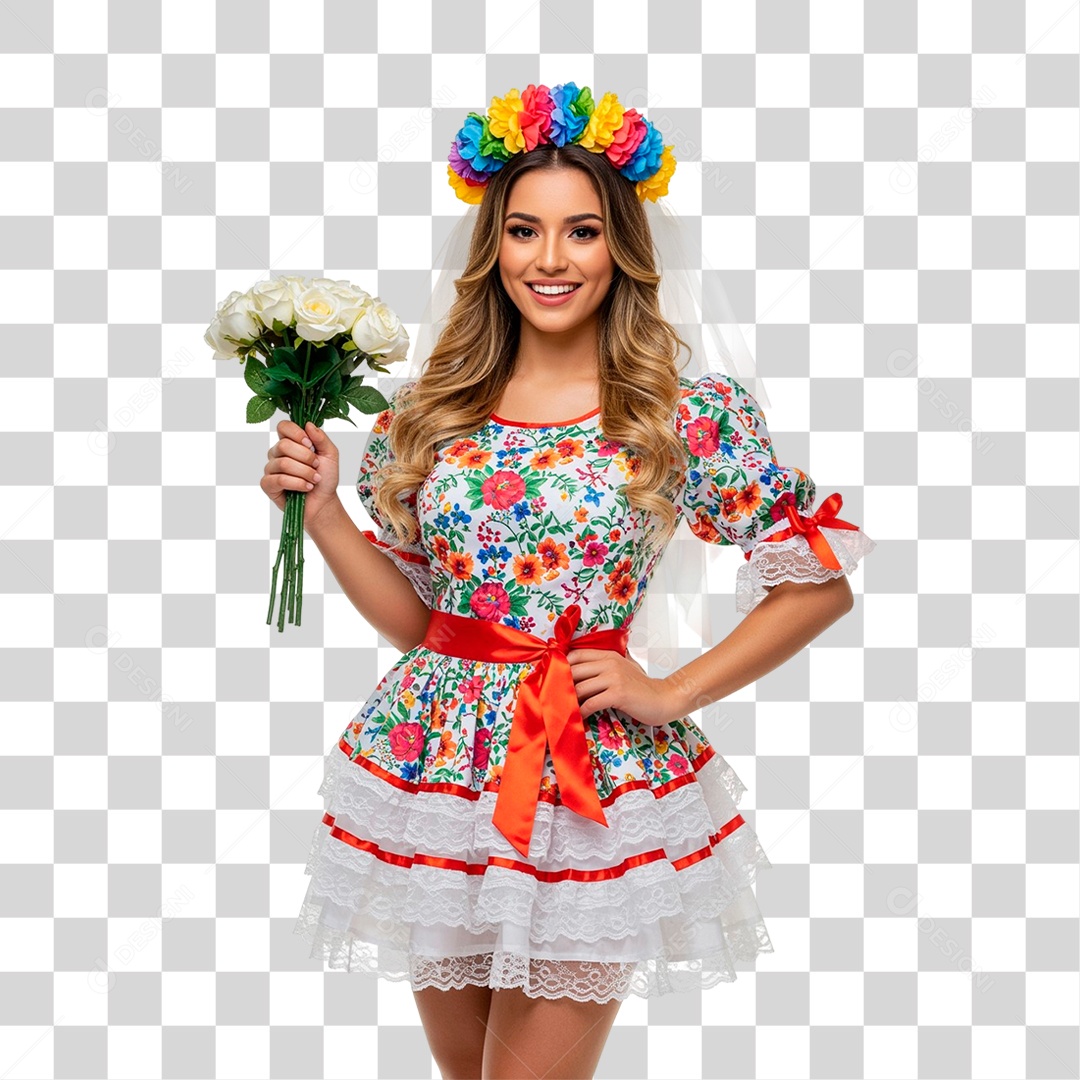 Noiva de Festa Junina PNG Transparente