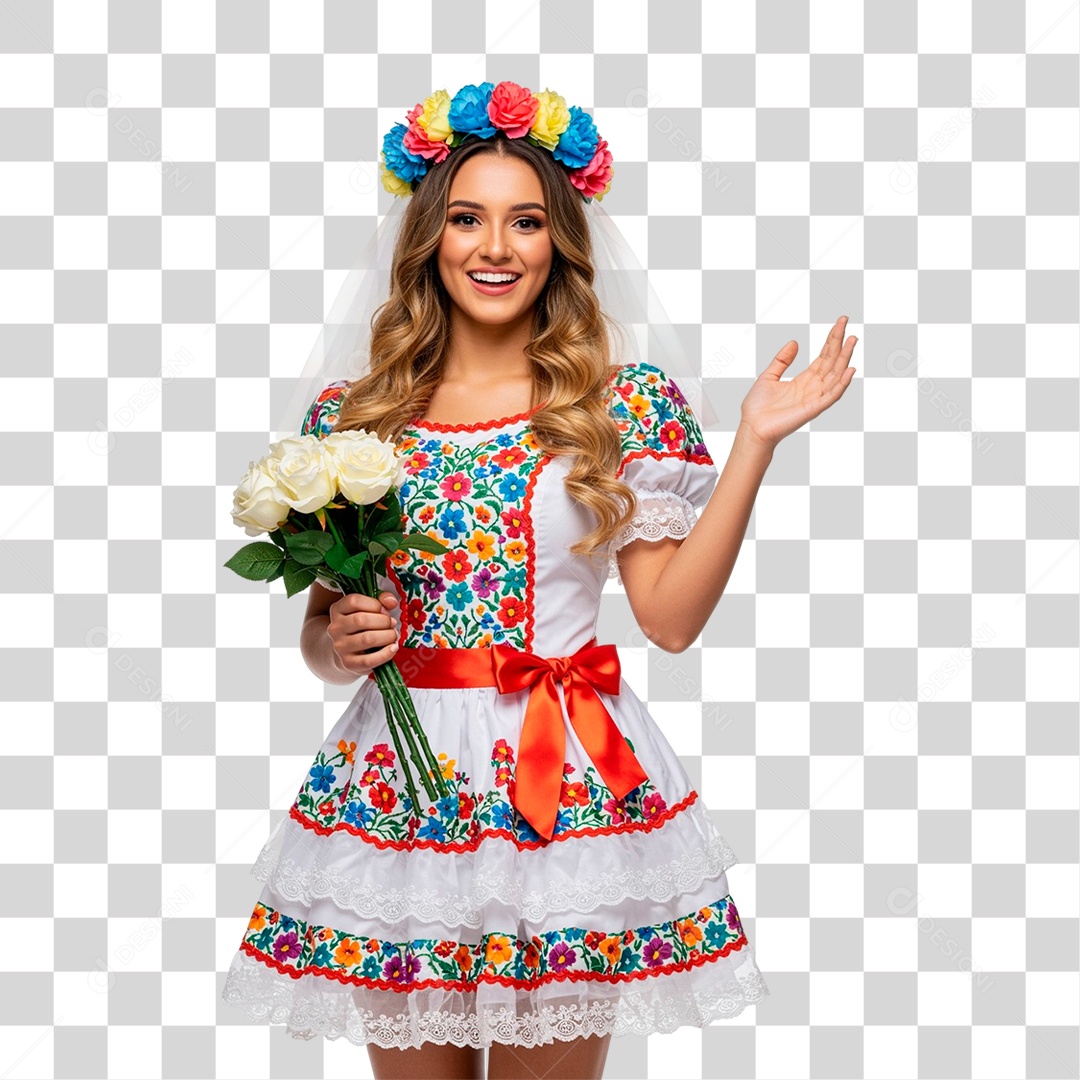 Noiva de Festa Junina PNG Transparente