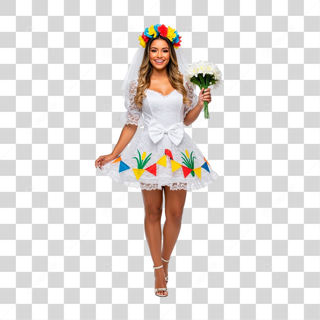 Noiva de Festa Junina PNG Transparente