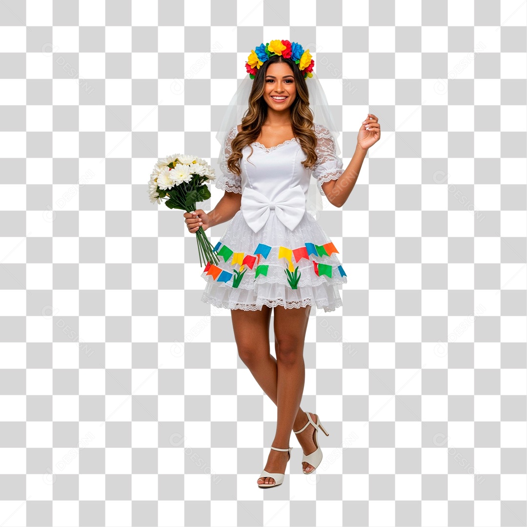 Noiva de Festa Junina PNG Transparente