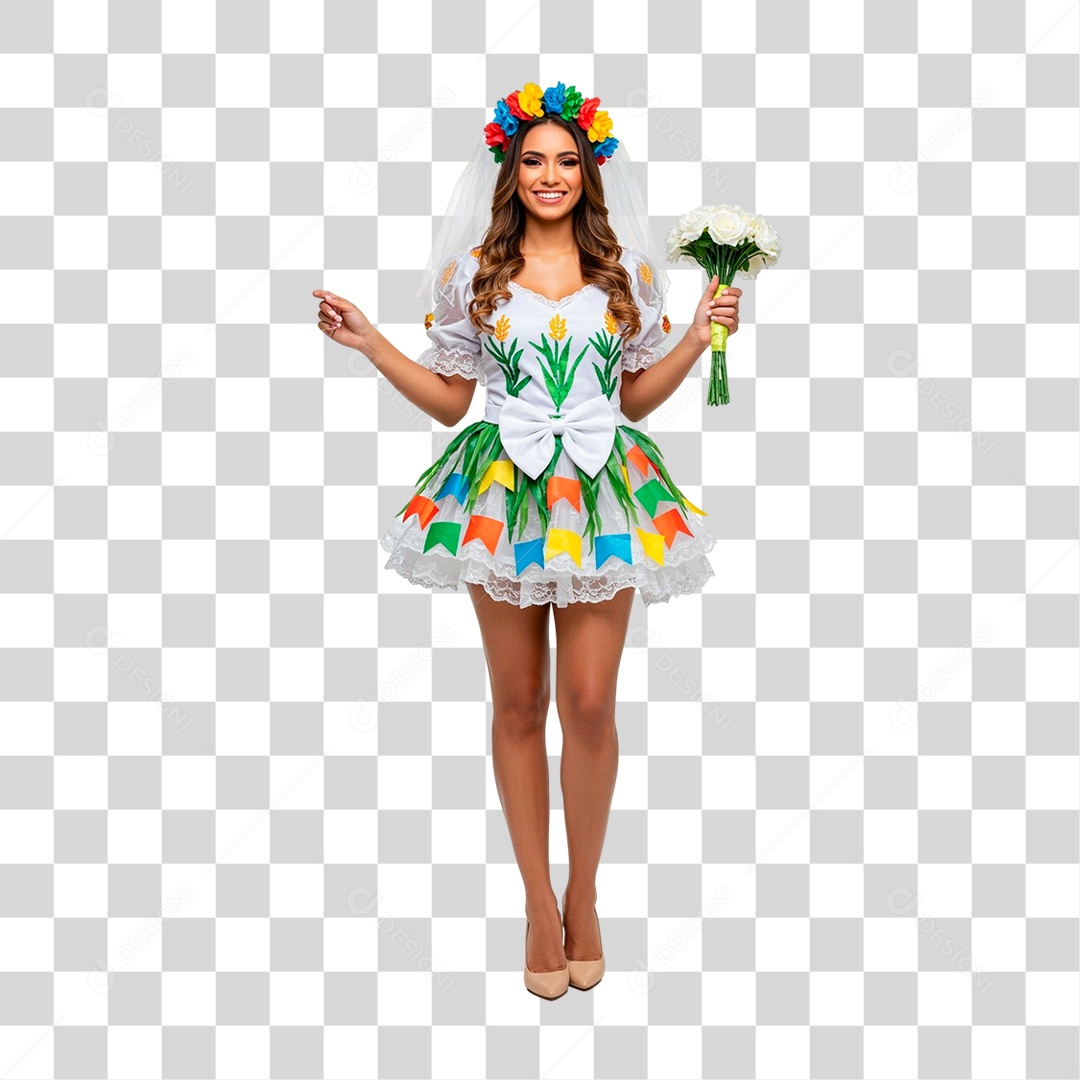 Noiva de Festa Junina PNG Transparente