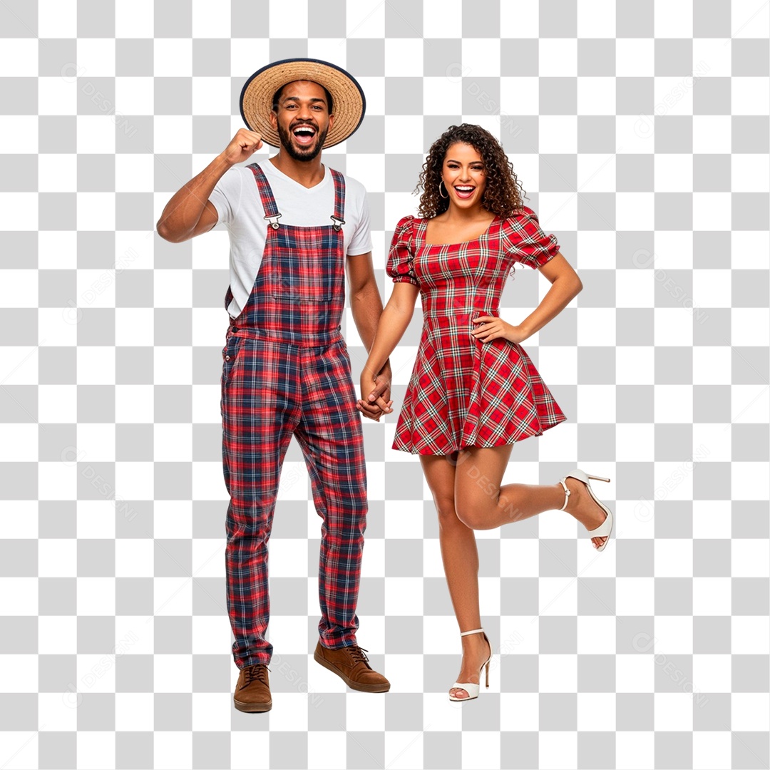 Casal com Roupa de Festa Junina PNG Transparente