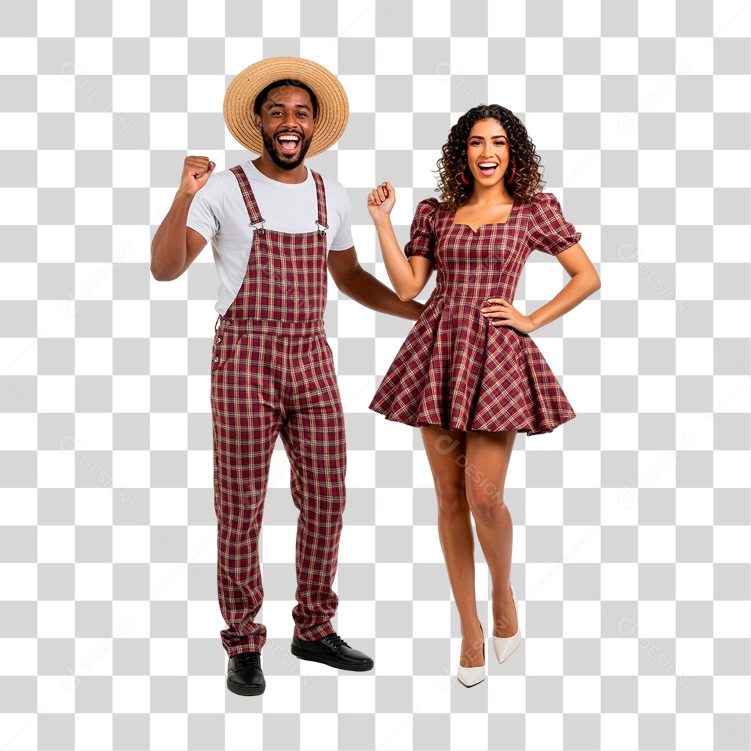 Casal com Roupa de Festa Junina PNG Transparente