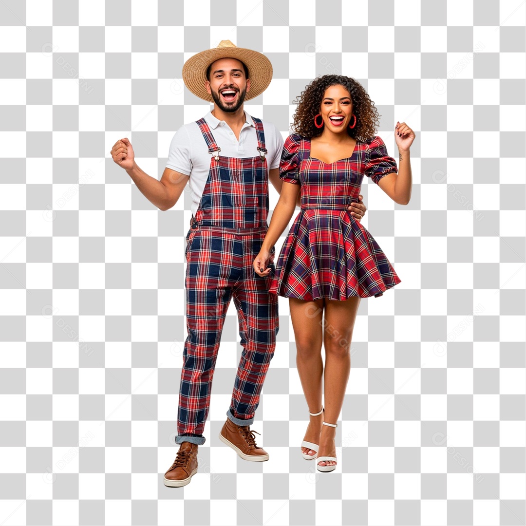 Casal com Roupa de Festa Junina PNG Transparente