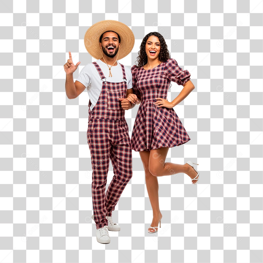 Casal com Roupa de Festa Junina PNG Transparente