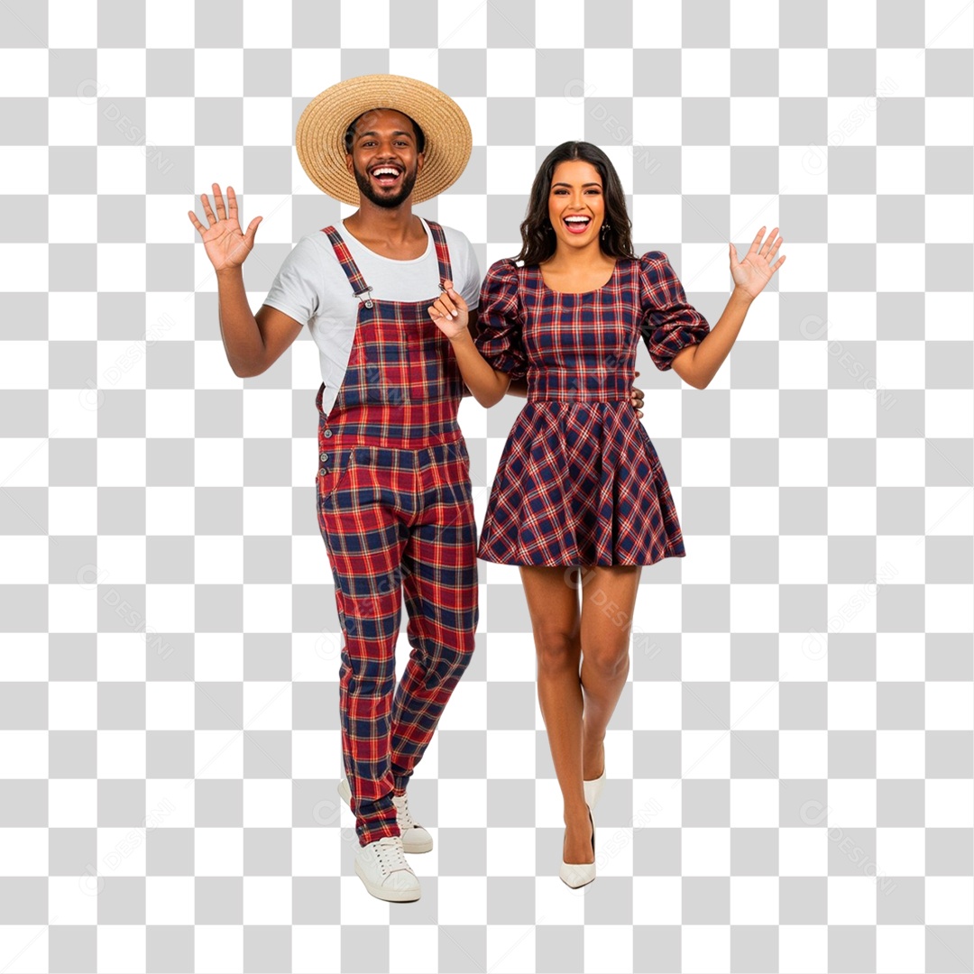 Casal com Roupa de Festa Junina PNG Transparente