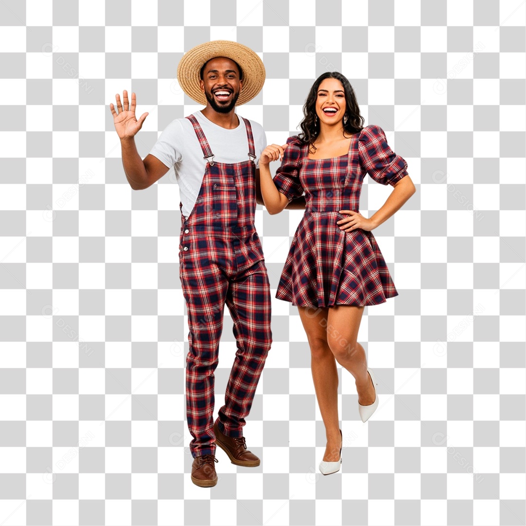 Casal com Roupa de Festa Junina PNG Transparente