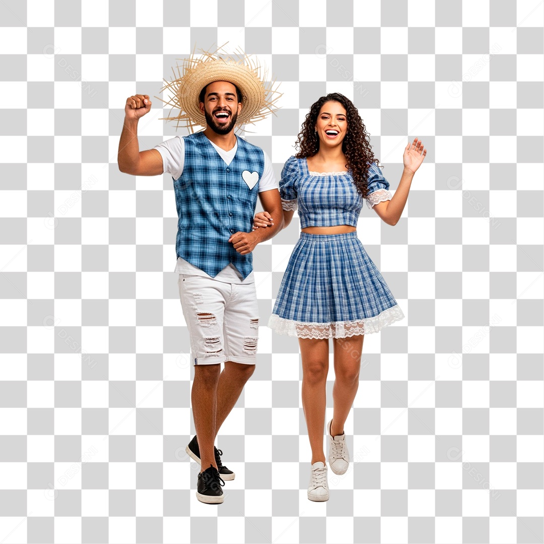 Casal com Roupa de Festa Junina PNG Transparente