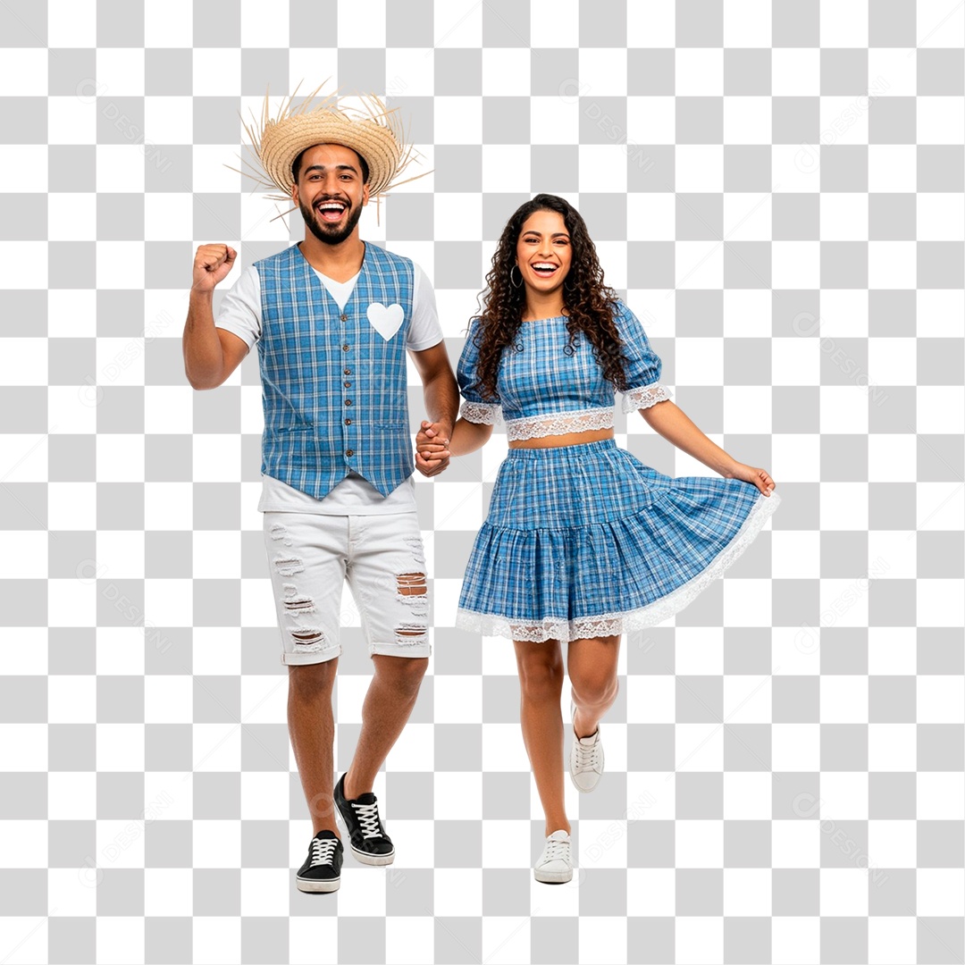 Casal com Roupa de Festa Junina PNG Transparente