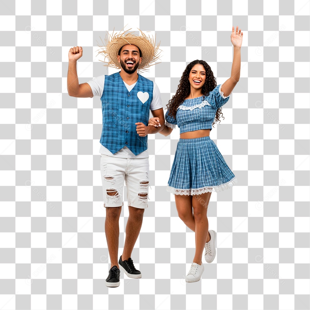 Casal com Roupa de Festa Junina PNG Transparente