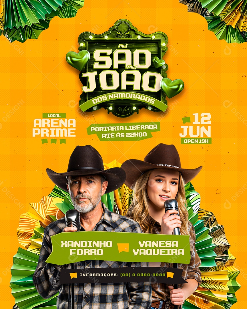 Flyer São João Dos Namorados Social Media PSD Editável