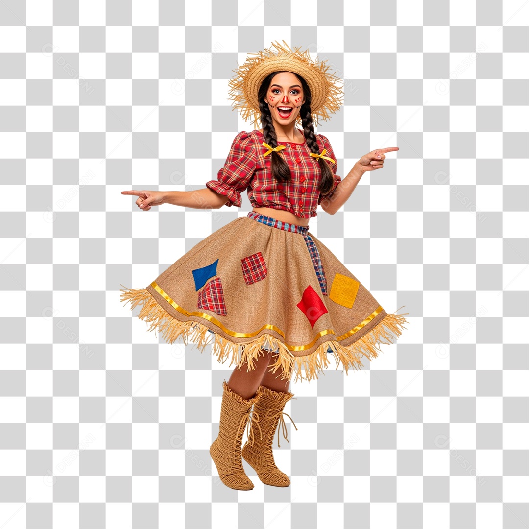 Casal com Roupa de Festa Junina PNG Transparente