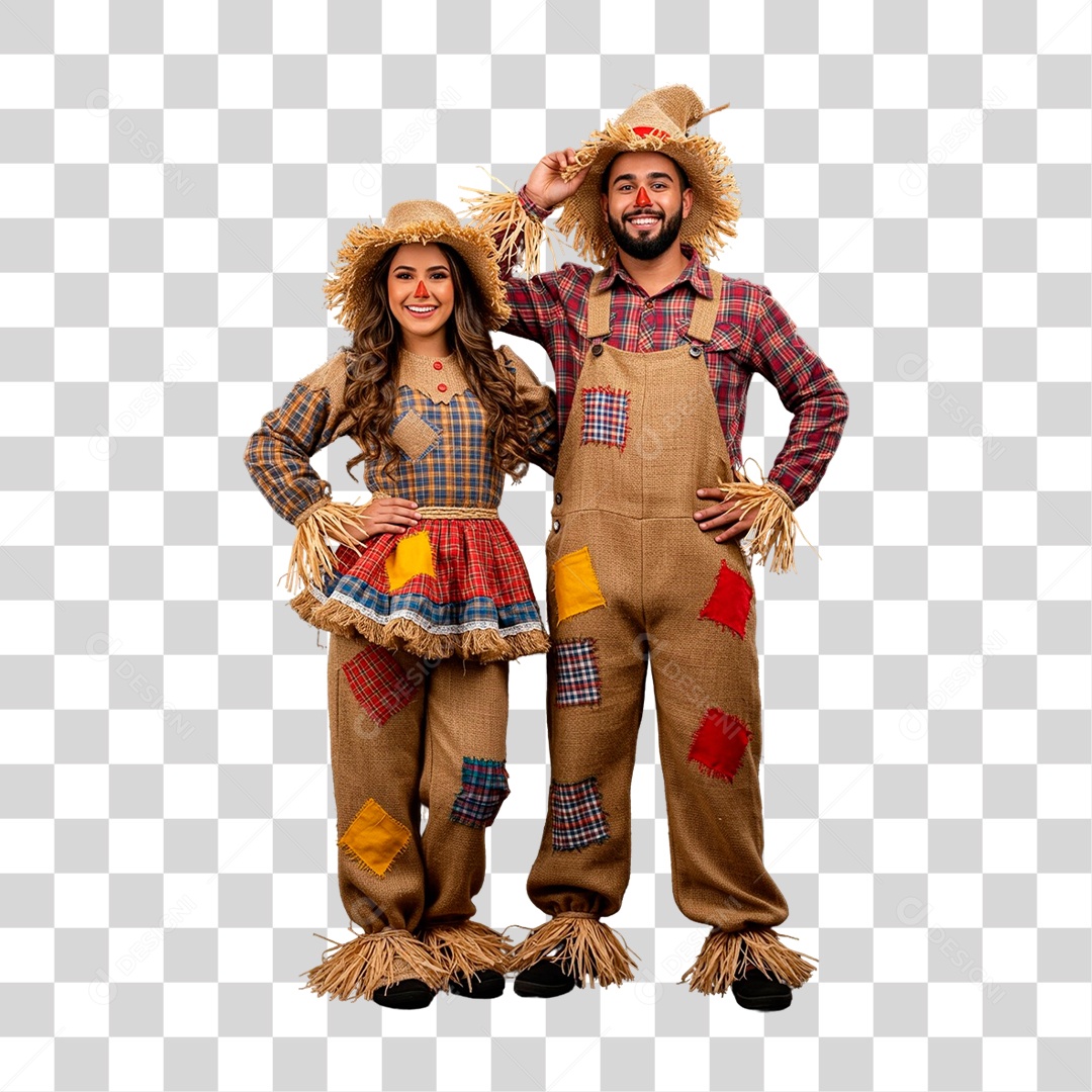 Casal com Roupa de Festa Junina PNG Transparente