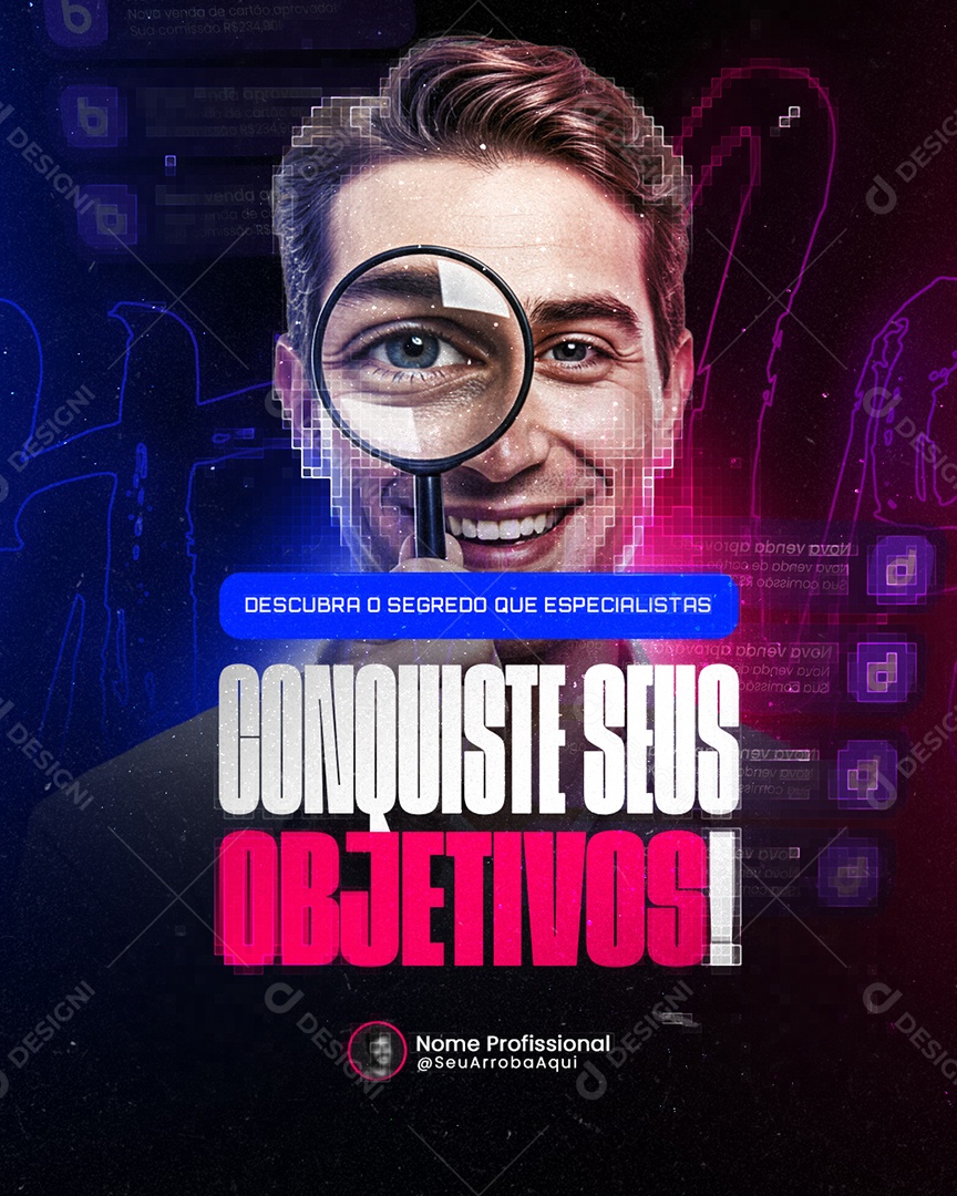 Infoproduto Conquiste seus Objetivos Social Media PSD Editável