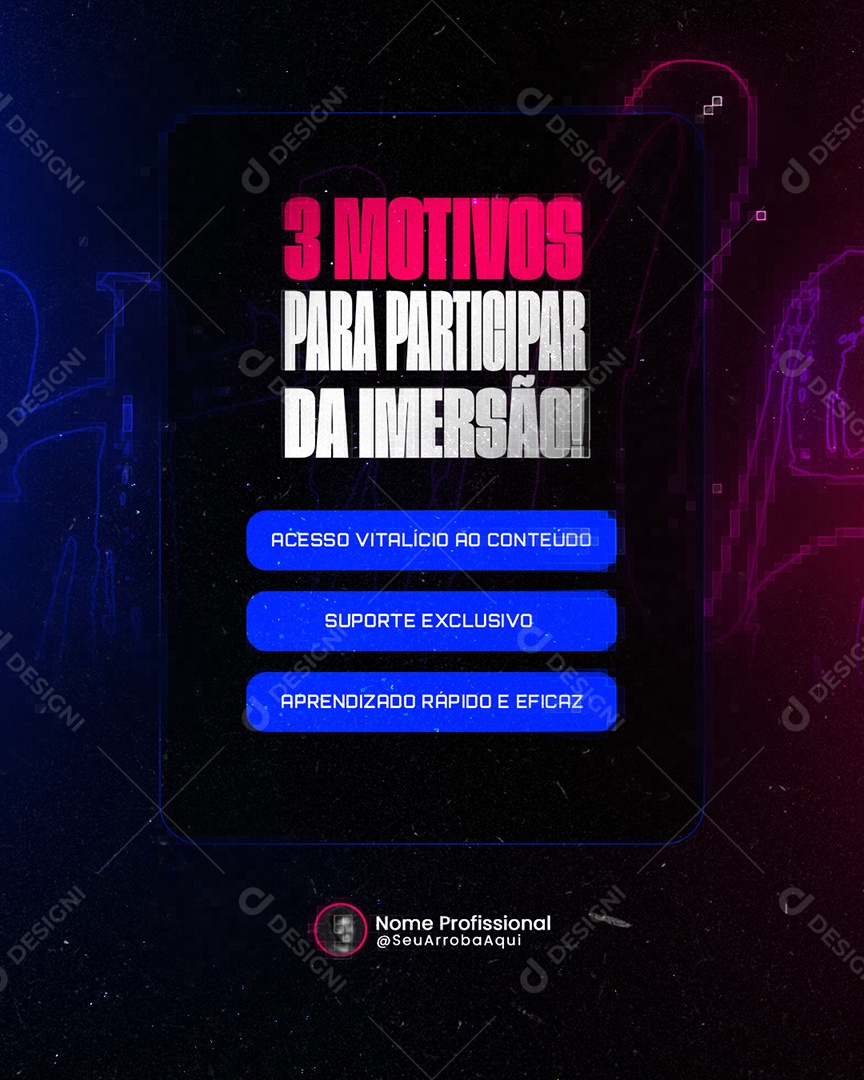 Infoproduto Três Motivos para Participar da Imersão Social Media PSD Editável