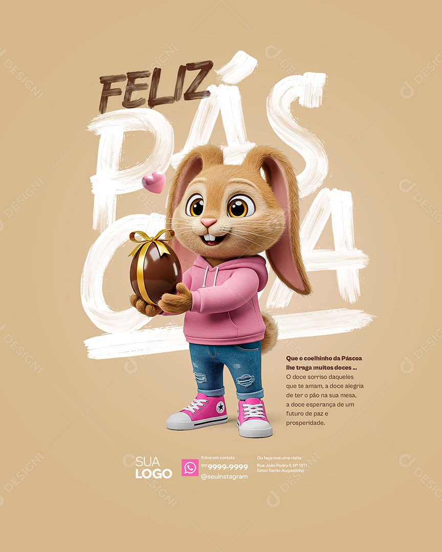 Feliz Páscoa 20 de Abril Social Media PSD Editável