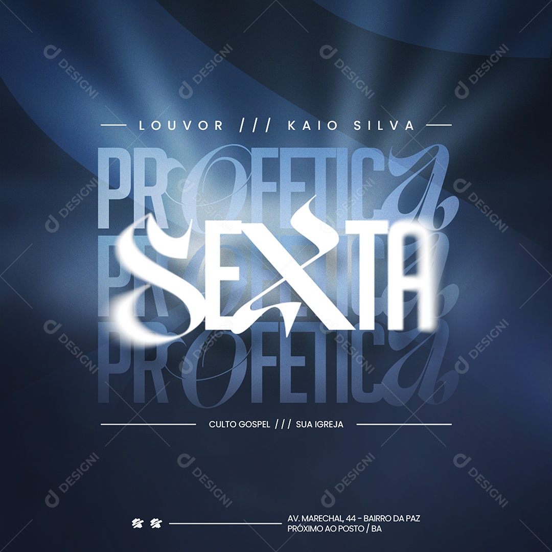 Feed Gospel Sexta Profetica Social Media PSD Editável