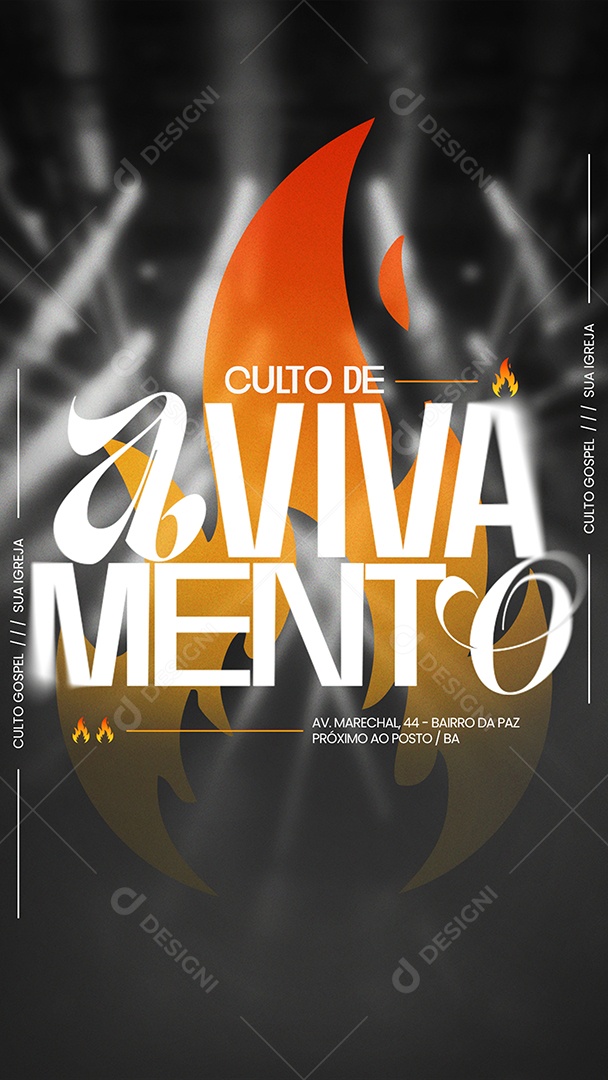 Story Gospel Culto de Avivamento Social Media PSD Editável