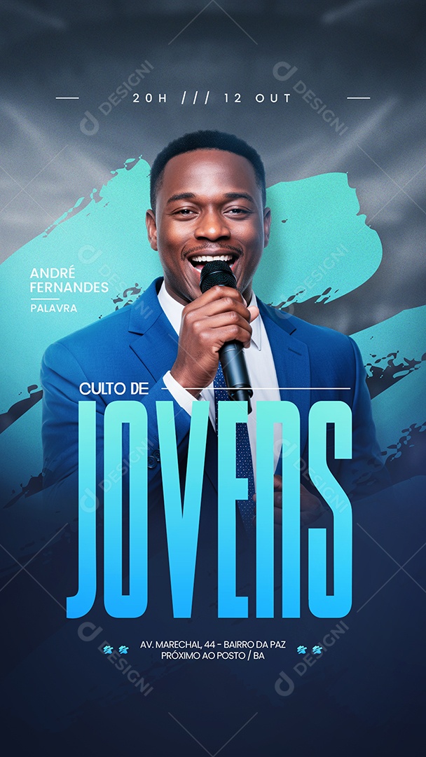 Story Gospel Culto de Jovens Social Media PSD Editável