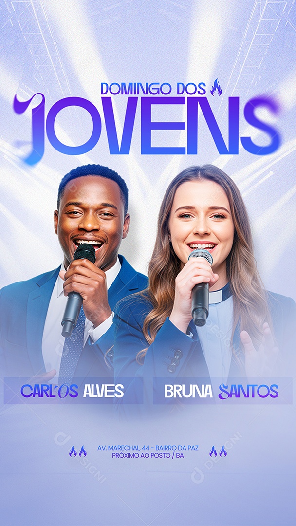 Story Gospel Domingo dos Jovens Social Media PSD Editável