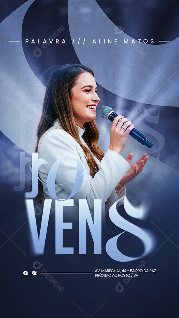 Story Gospel Culto de Jovens Social Media PSD Editável