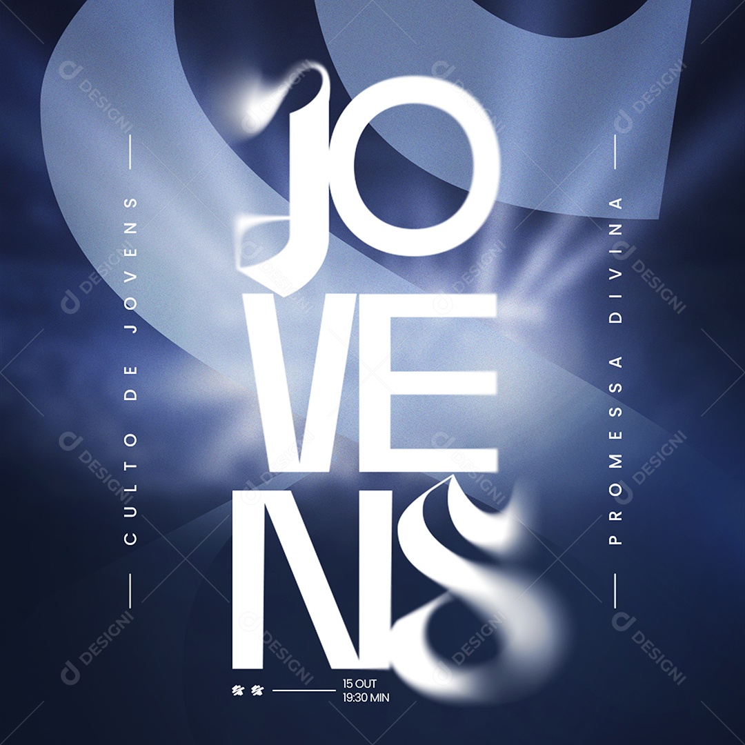 Feed Gospel Culto de Jovens Social Media PSD Editável