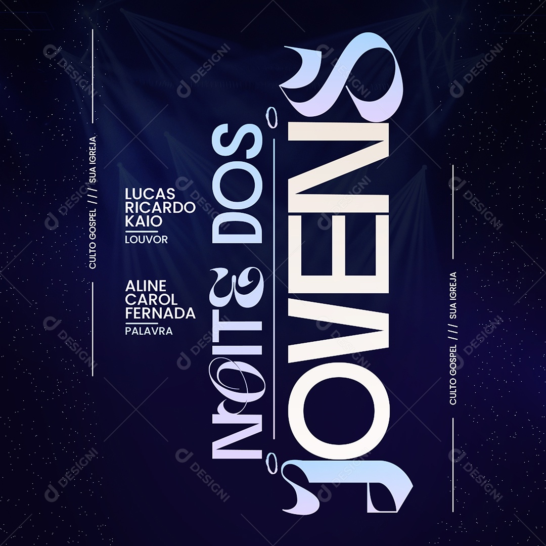 Feed Gospel Noite dos Jovens Social Media PSD Editável