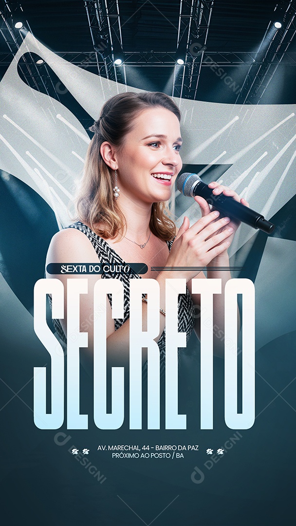 Story Gospel Sexta do Culto Secreto Social Media PSD Editável