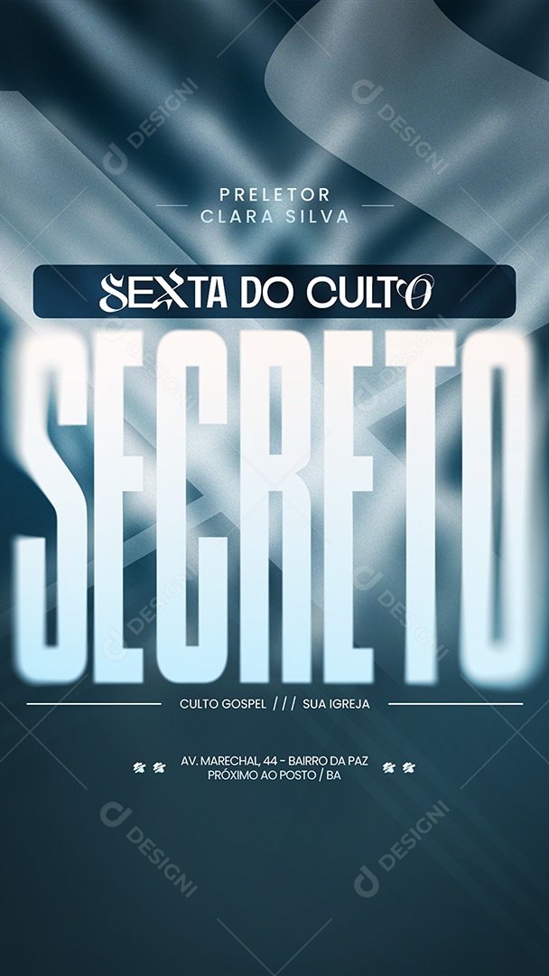 Story Gospel Sexta do Culto Secreto Social Media PSD Editável