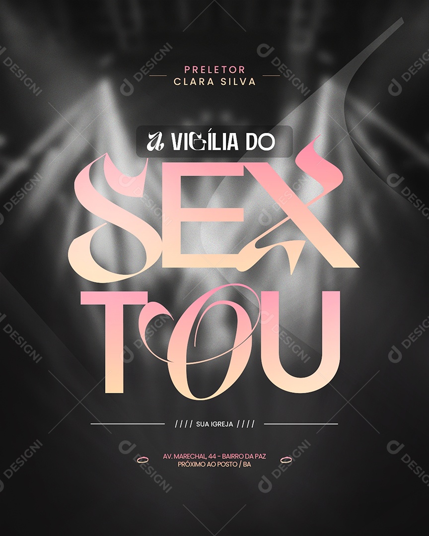 Flyer Gospel A Vigília Do Sextou Social Media PSD Editável