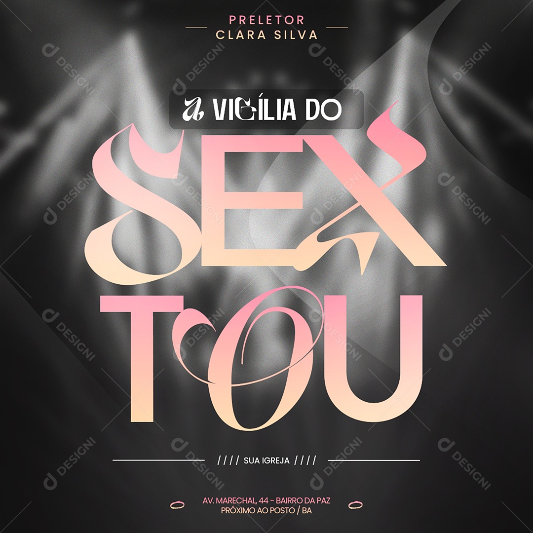 Feed Gospel A Vigília Do Sextou Social Media PSD Editável