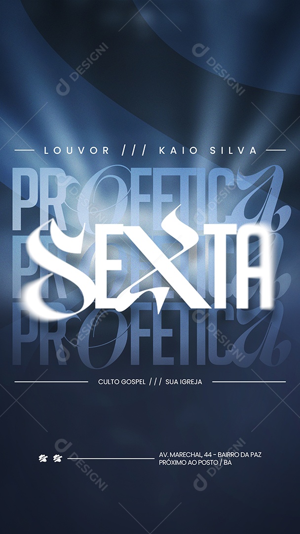 Story Gospel Culto Sexta Profetica Social Media PSD Editável