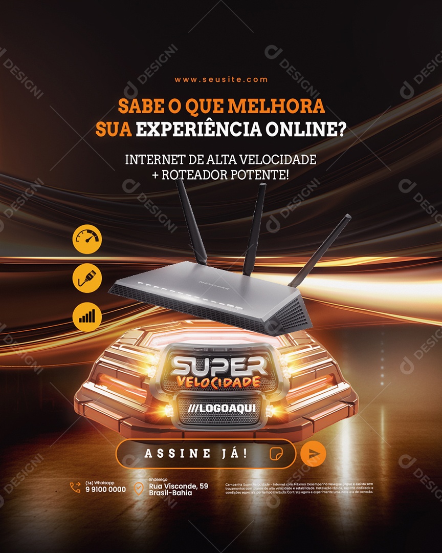 Internet Super Velocidade Sabe o Que Melhora sua Experiência Online Social Media PSD Editável