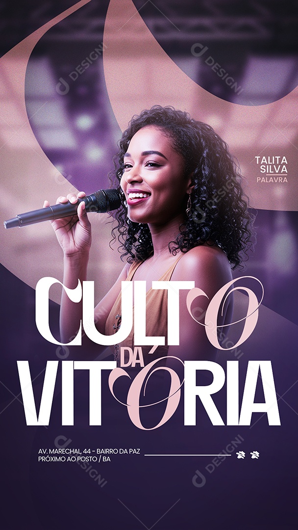 Story Gospel Culto da Vitória Social Media PSD Editável