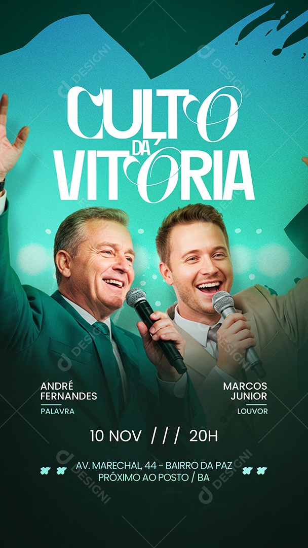 Story Gospel Culto da Vitória Social Media PSD Editável
