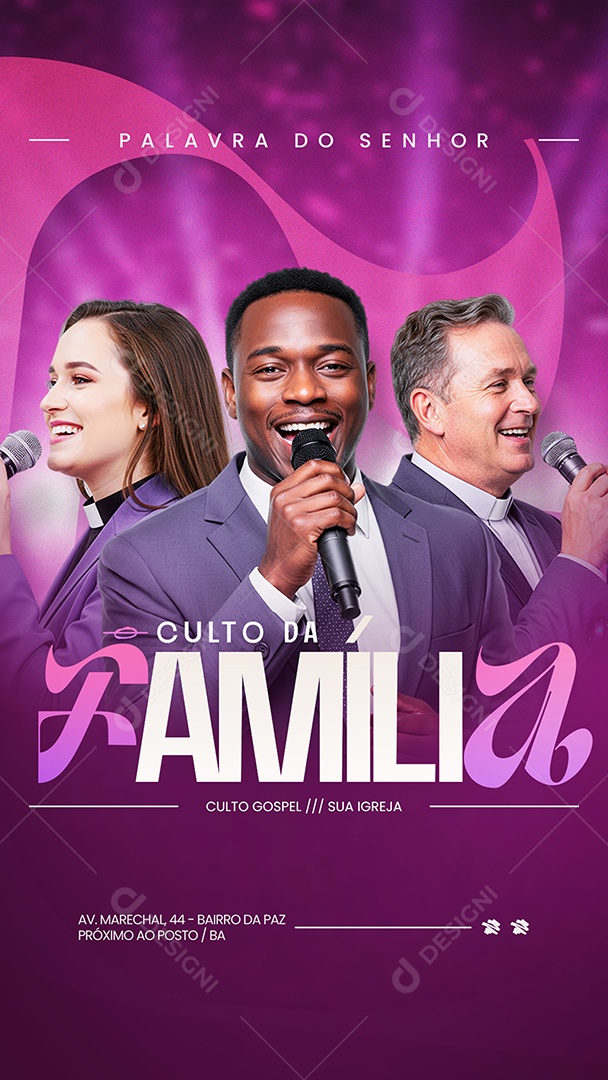 Story Gospel Culto da Família Social Media PSD Editável