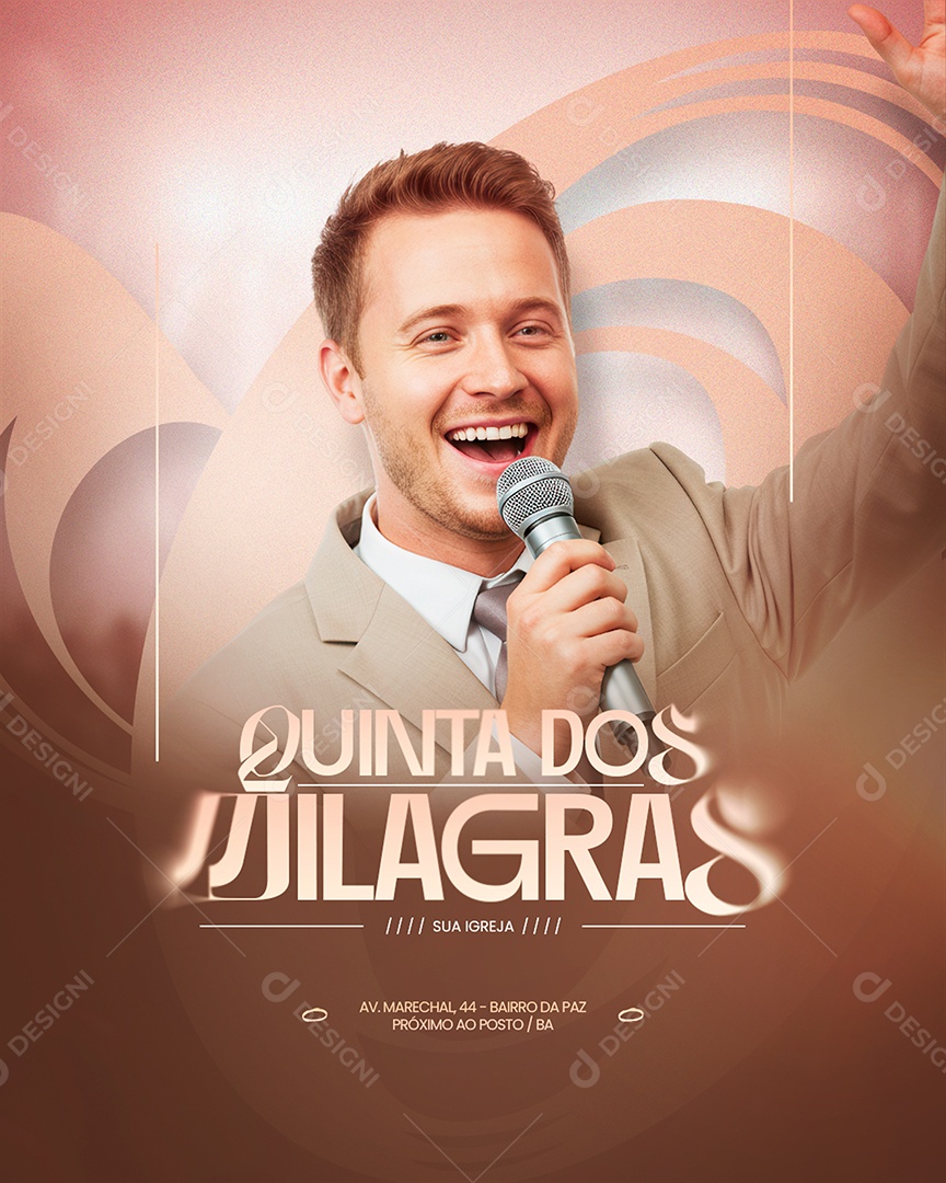 Flyer Gospel Quinta dos Milagres Social Media PSD Editável