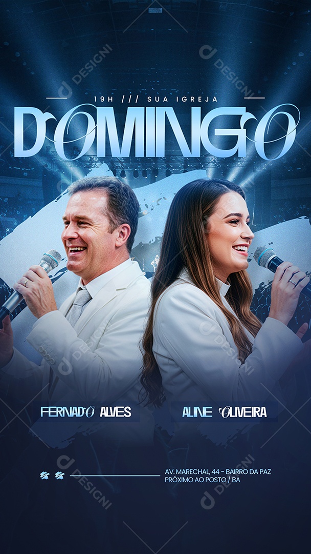 Story Gospel Culto De Domingo Social Media PSD Editável